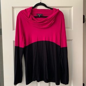 Karen Kane XL cowl neck blouse in black and pink